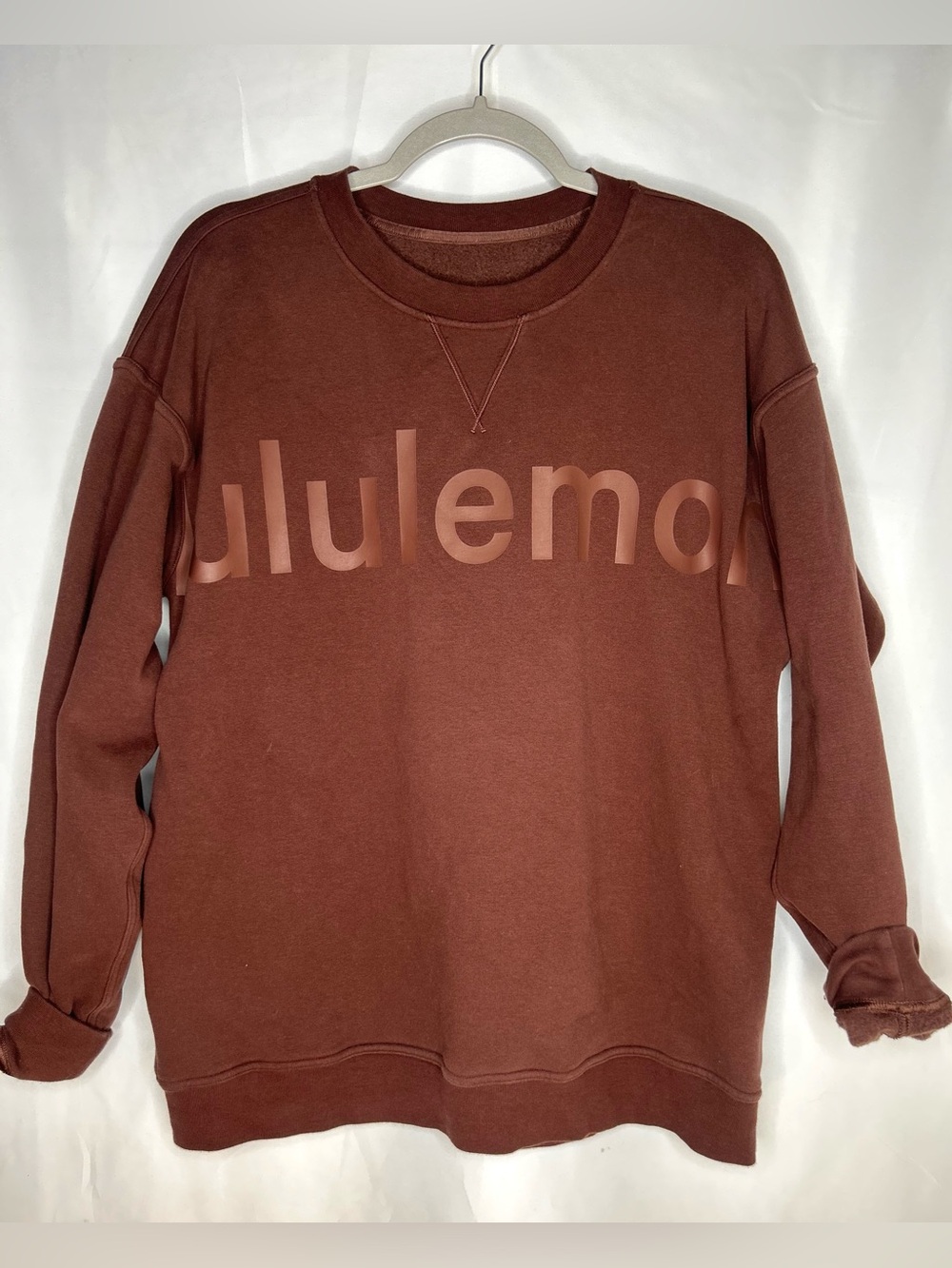 lululemon athletica Brown Crewneck Logo Sweatshirt